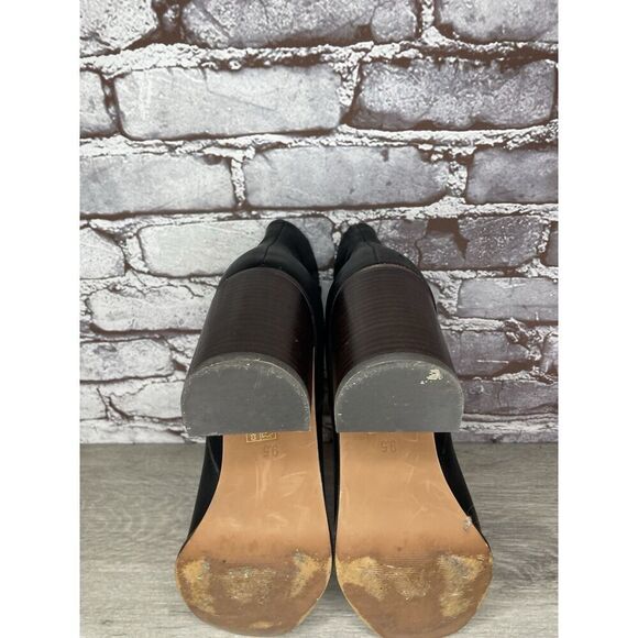 Madewell Brenner Black Brown Leather Block Heel Booties Zip Boots Women 9.5M US - Picture 8 of 16